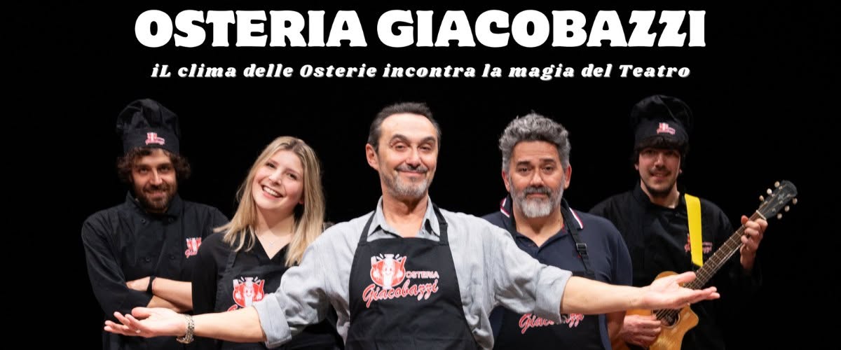 Evento Giuseppe Giacobazzi – Osteria Giacobazzi – 9 Ottobre 2026 – La Spezia (Teatro Civico) Locandina Giuseppe Giacobazzi – Osteria Giacobazzi – 9 Ottobre 2026 – La Spezia (Teatro Civico) - venerdì 9 ottobre ore 21:00 - 23:00