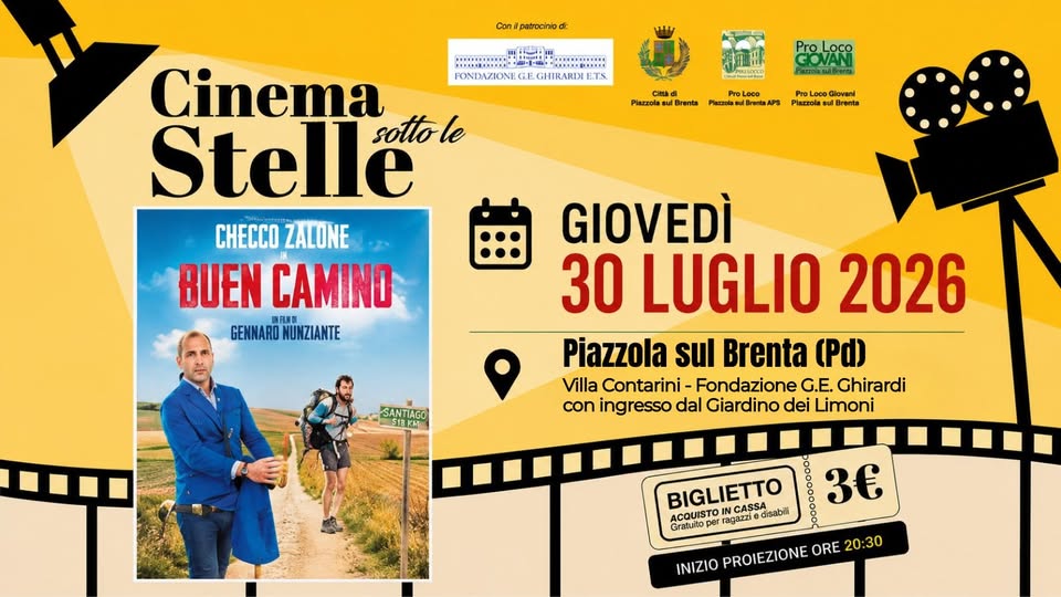 Evento Cinema sotto le Stelle Buen Camino Locandina Cinema sotto le Stelle Buen Camino - giovedì 30 luglio ore 20:30 - 22:30