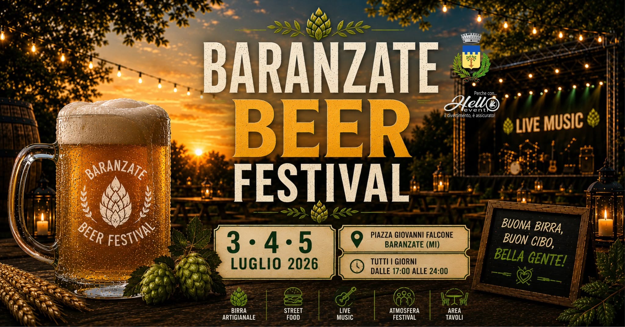 Evento Baranzate Beer Festival Locandina Baranzate Beer Festival - venerdì 3 luglio ore 17:00 - 19:00