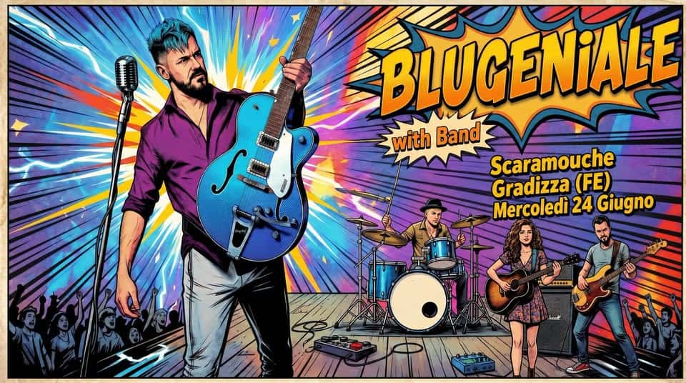 Evento Blugeniale With Band – Live – Pub Scaramouche – Gradizza (Fe) Locandina Blugeniale With Band – Live – Pub Scaramouche – Gradizza (Fe) - mercoledì 24 giugno ore 21:00 - 23:00