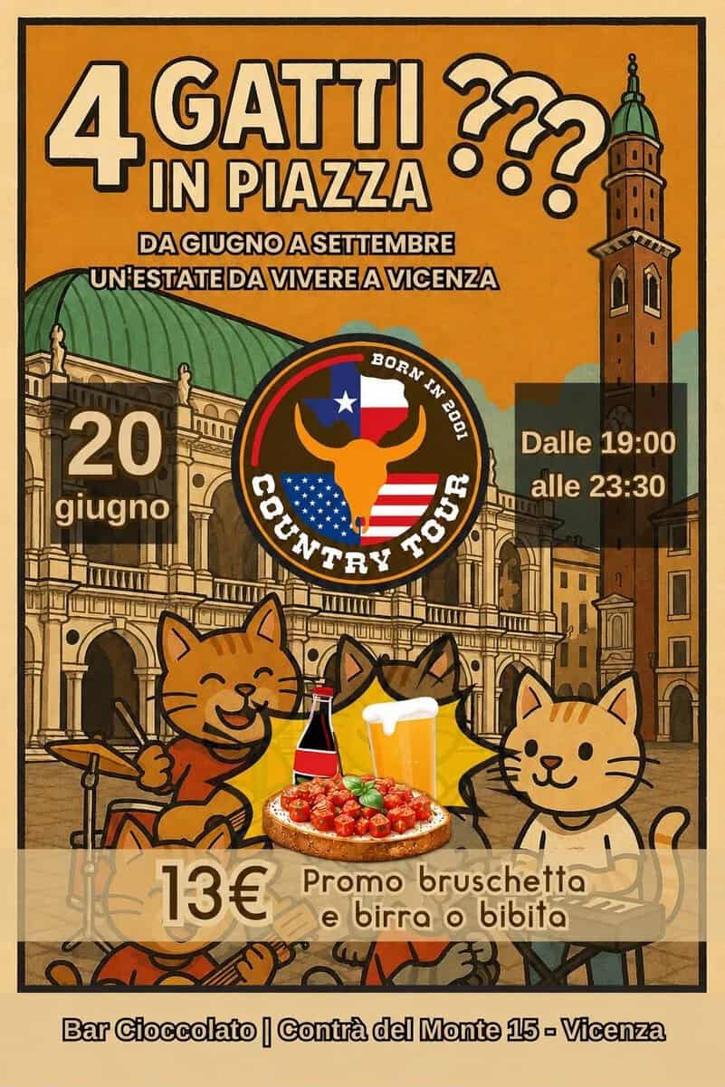 Evento country in piazza Locandina country in piazza - sabato 20 giugno ore 19:30 - 21:30