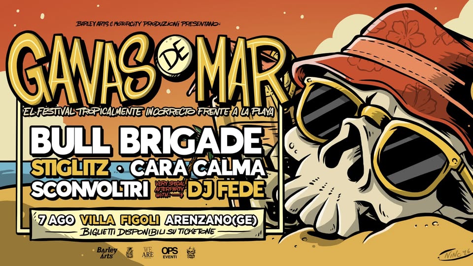 Evento Ganas De Mar Festival Bull Brigade & Friends Live In Arenzano Locandina Ganas De Mar Festival Bull Brigade & Friends Live In Arenzano - venerdì 7 agosto ore 20:00 - 22:00