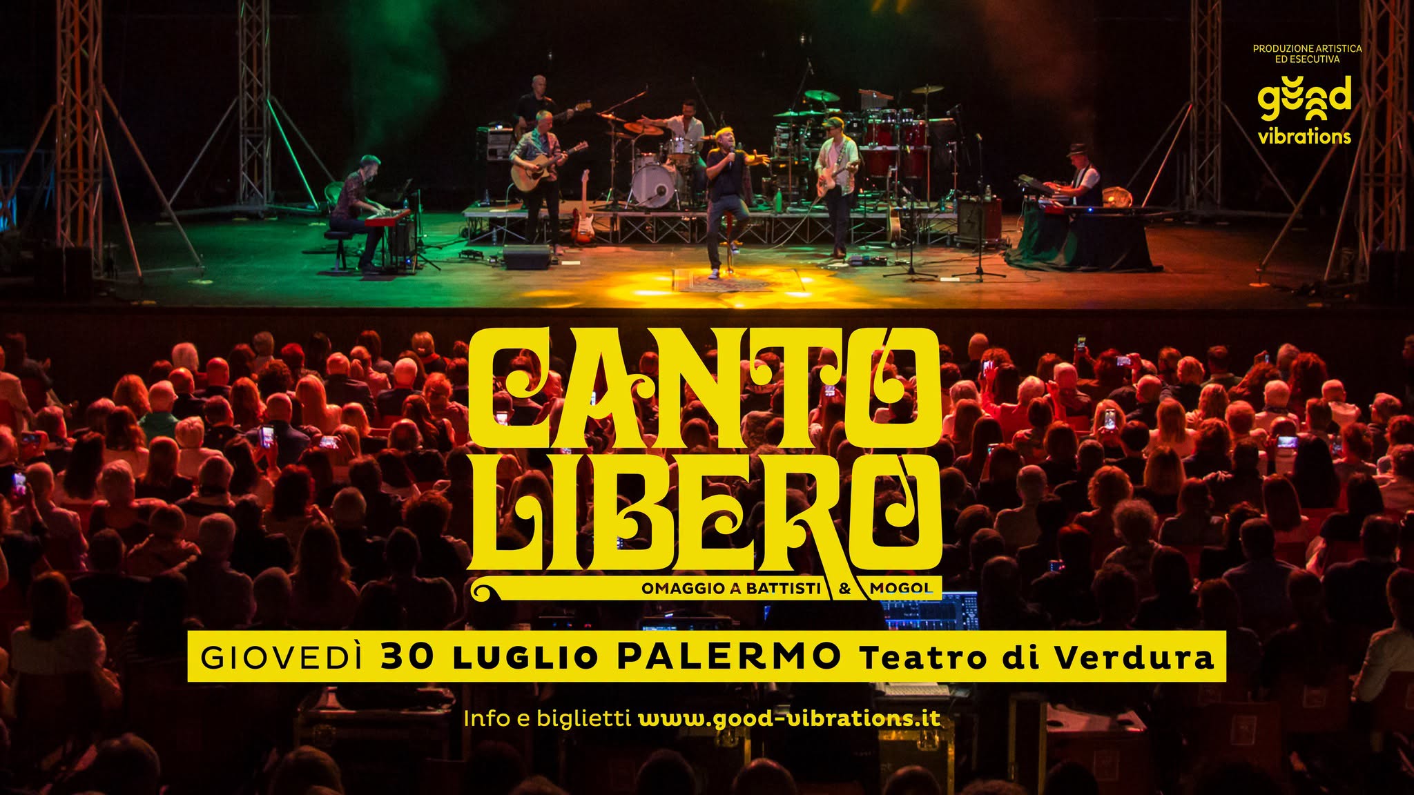 Evento Canto Libero – omaggio a Battisti & Mogol – Palermo – Teatro di Verdura Locandina Canto Libero – omaggio a Battisti & Mogol – Palermo – Teatro di Verdura - giovedì 30 luglio ore 21:00 - 23:00
