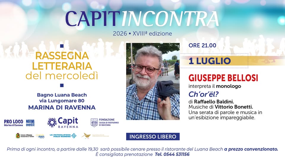 Evento Rassegna Letteraria Del Mercoledì – Giuseppe Bellosi Locandina Rassegna Letteraria Del Mercoledì – Giuseppe Bellosi - mercoledì 1 luglio ore 21:00 - 23:00