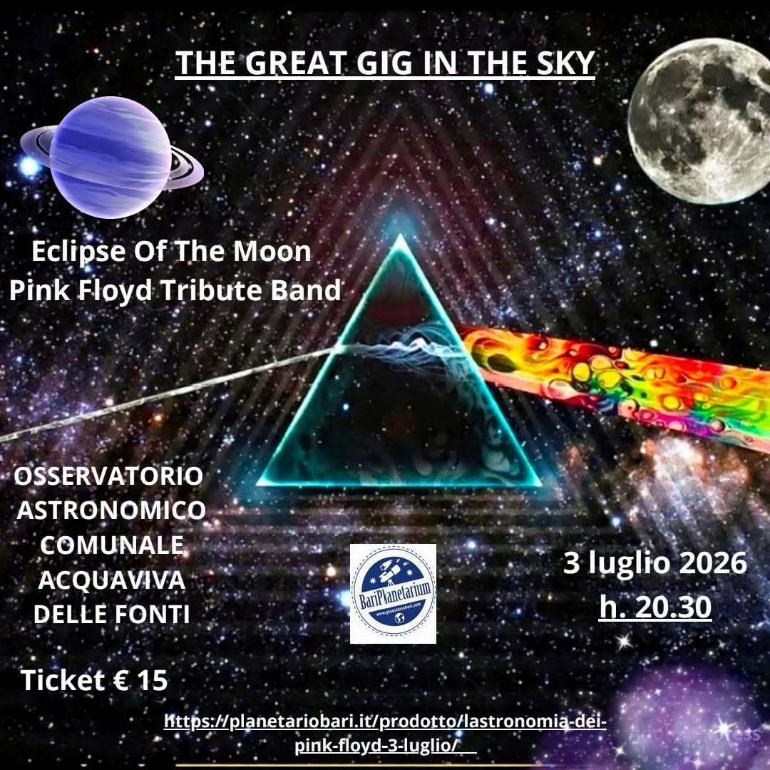 Evento L’astronomia dei Pink Floyd – The Great Gig In The Sky Locandina L’astronomia dei Pink Floyd – The Great Gig In The Sky - venerdì 3 luglio ore 20:00 - 22:00