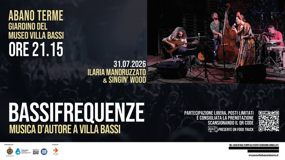 Evento BASSI FREQUENZE – Musica d’autore a Villa Bassi – Ilaria Mandruzzato & Singin’ Wood Locandina BASSI FREQUENZE – Musica d’autore a Villa Bassi – Ilaria Mandruzzato & Singin’ Wood - venerdì 31 luglio ore 21:15 - 23:15