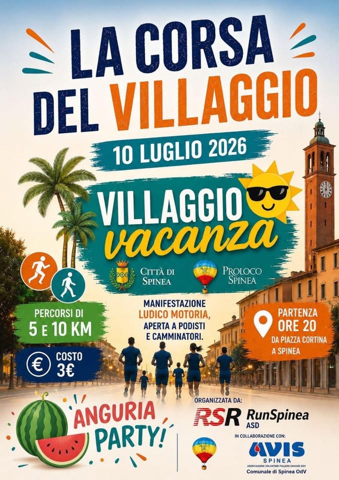 Evento La corsa del Villaggio (Spinea) Locandina La corsa del Villaggio (Spinea) - venerdì 10 luglio ore 20:00 - 22:00