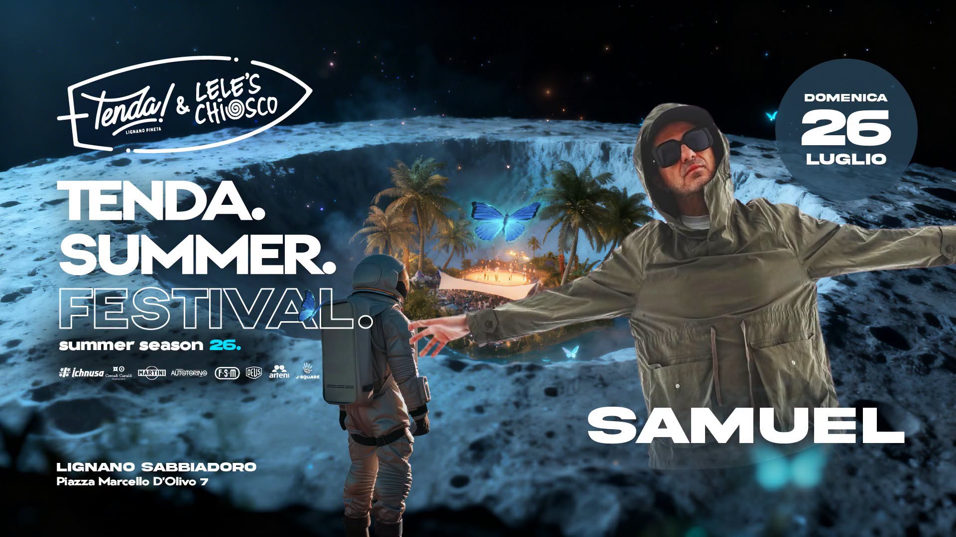Evento Tenda Summer Festival 2026 – Samuel Locandina Tenda Summer Festival 2026 – Samuel - domenica 26 luglio ore 16:00 - 01:00