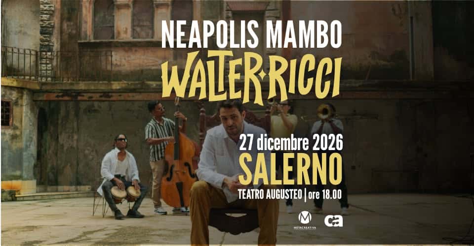 Evento Walter Ricci in concerto a Salerno Locandina Walter Ricci in concerto a Salerno - domenica 27 dicembre ore 18:00 - 20:00