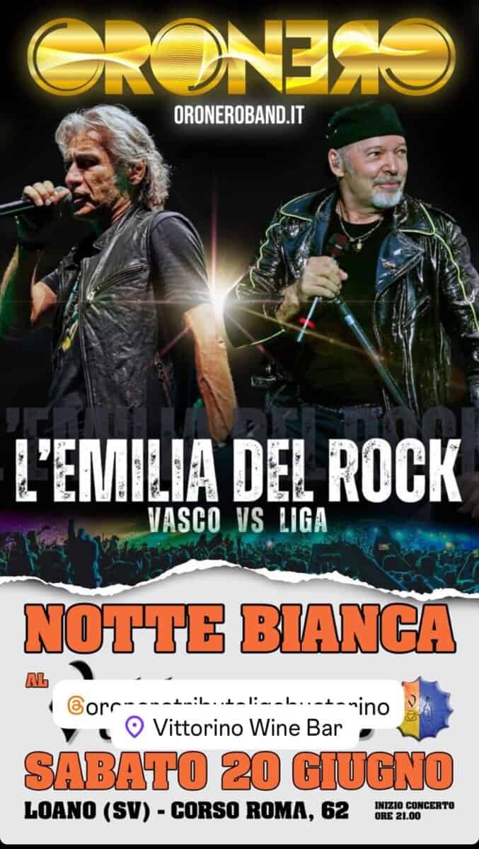 Evento L’emilia del rock Vasco vs Ligabue Loano Locandina L’emilia del rock Vasco vs Ligabue Loano - sabato 20 giugno ore 22:00 - 00:00