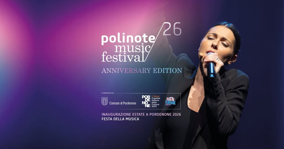 Evento Simona Molinari apre l’Estate a Pordenone 2026 – Polinote Music Festival Locandina Simona Molinari apre l’Estate a Pordenone 2026 – Polinote Music Festival - domenica 21 giugno ore 20:30 - 22:30