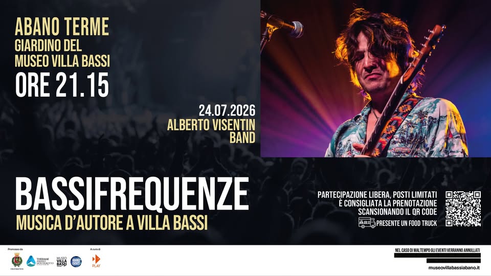Evento Bassi Frequenze – Musica D’autore A Villa Bassi – Alberto Visentin Band Locandina Bassi Frequenze – Musica D’autore A Villa Bassi – Alberto Visentin Band - venerdì 24 luglio ore 21:15 - 23:15