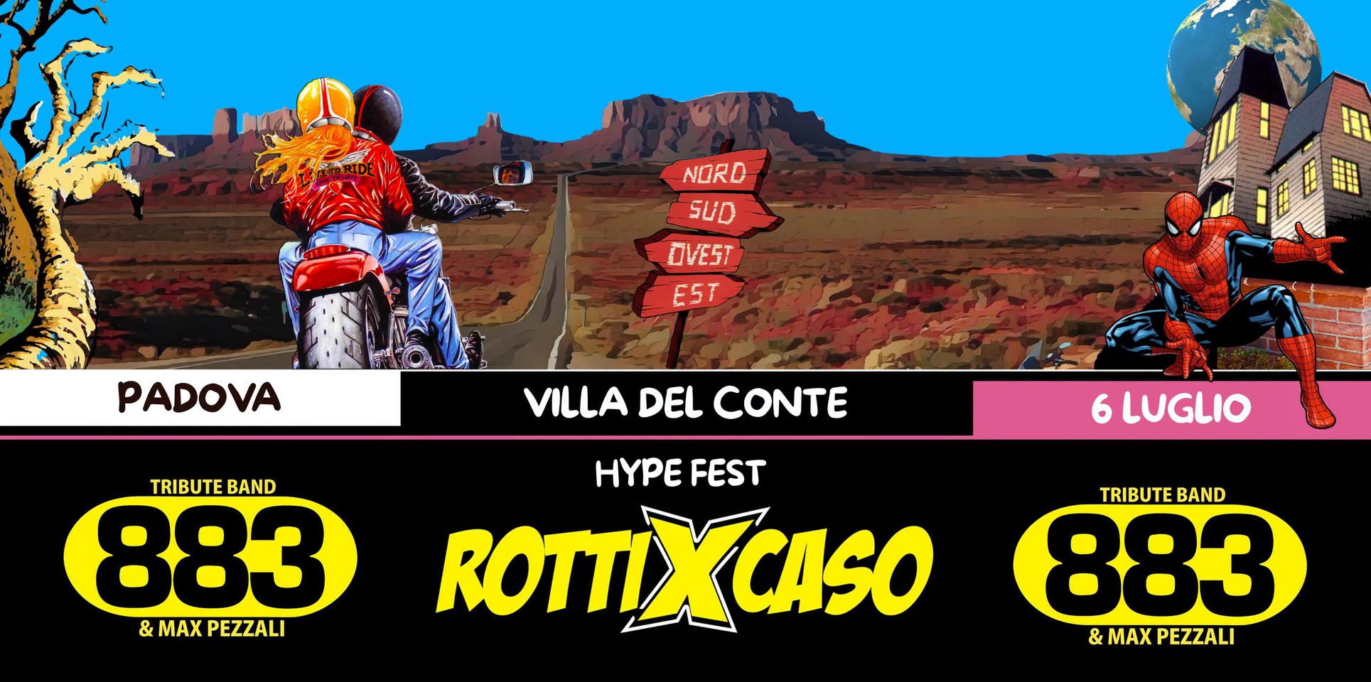 Evento Rotti X Caso Tributo 883 Villa Del Conte (Pd) Locandina Rotti X Caso Tributo 883 Villa Del Conte (Pd) - lunedì 6 luglio ore 21:00 - 23:00