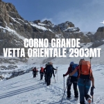 Corno Grande Vetta orientale 2903mt dal Ghiacciaio del Calderone per la ferrata Ricci Corno Grande Vetta orientale 2903mt dal Ghiacciaio del Calderone per la ferrata Ricci
