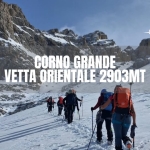 Corno Grande Vetta orientale 2903mt dal Ghiacciaio del Calderone per la ferrata Ricci Corno Grande Vetta orientale 2903mt dal Ghiacciaio del Calderone per la ferrata Ricci