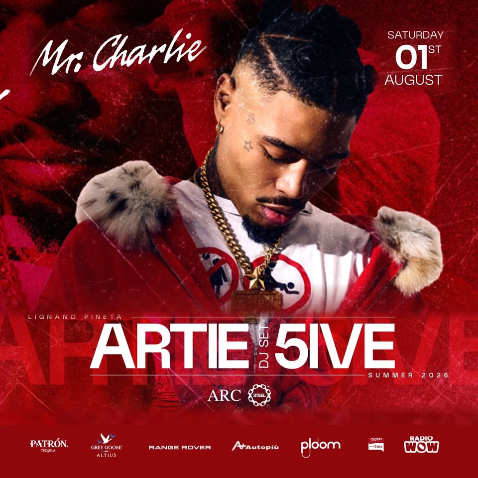 Evento Mr.Charlie Artie 5ive – Djset Locandina Mr.Charlie Artie 5ive – Djset - sabato 1 agosto ore 21:00 - 04:30