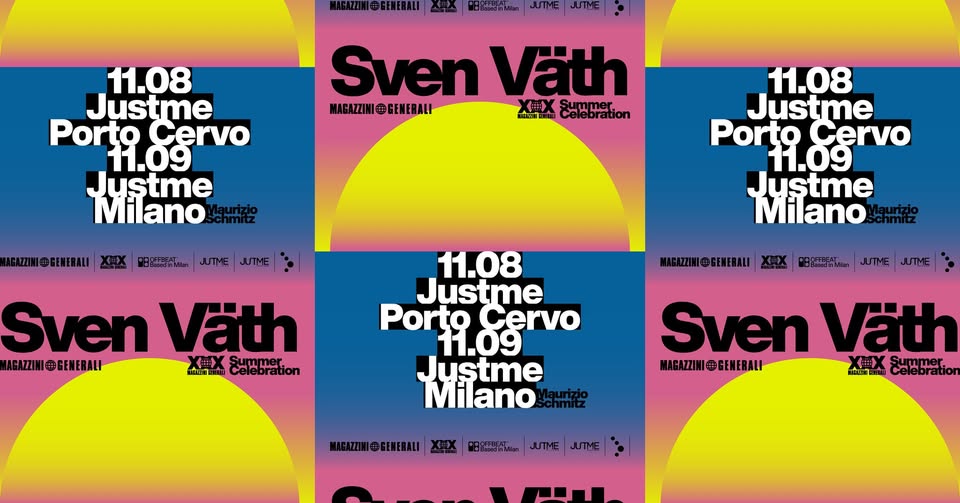 Evento Sven Väth XXX Summer Celebration Locandina Sven Väth XXX Summer Celebration - venerdì 11 settembre ore 22:00 - 00:00