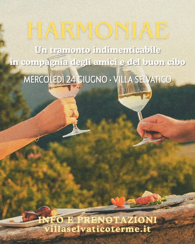 Evento Harmoniae – apericena a Villa Selvatico Locandina Harmoniae – apericena a Villa Selvatico - mercoledì 24 giugno ore 19:00 - 21:00
