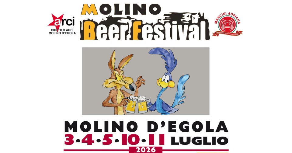 Evento Molino Beer Festival 2026 Locandina Molino Beer Festival 2026 - da venerdì 3 luglio - sabato 11 luglio 2026 ore 19:30 ore 23:45