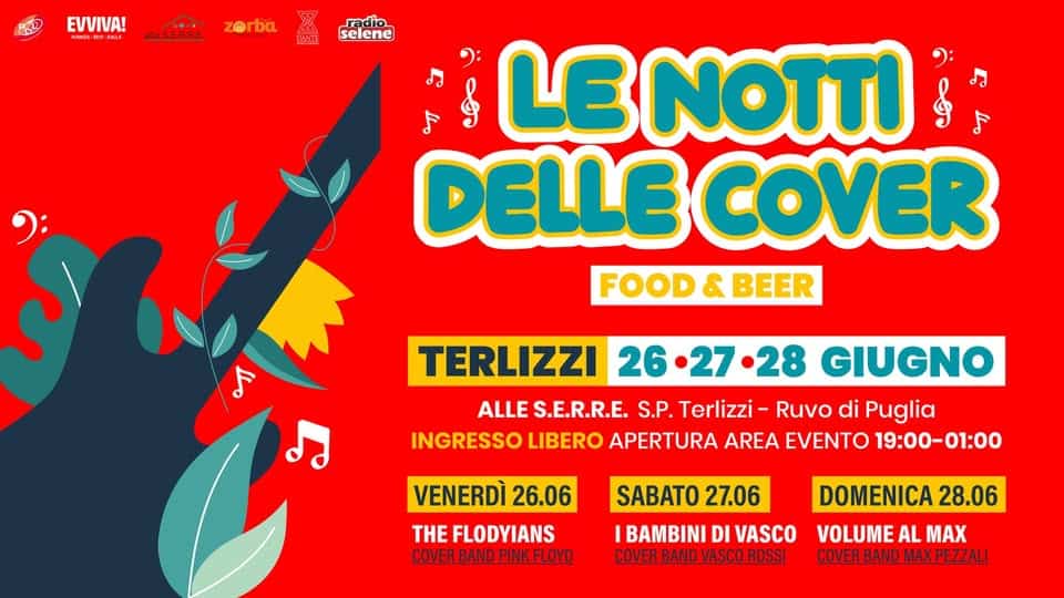 Evento Le Notti delle Cover Locandina Le Notti delle Cover - da venerdì 26 giugno - domenica 28 giugno 2026 ore 19:00 ore 23:59