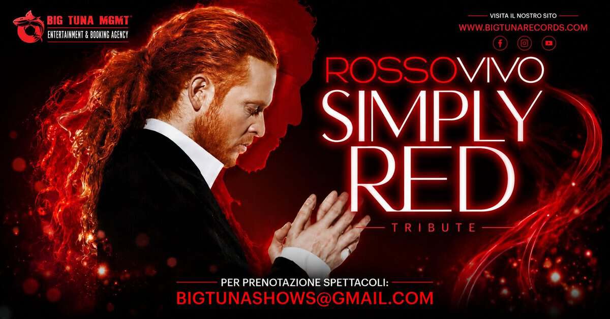 Evento Rossovivo – Simply Red Tribute Live@Enfant Prodige, Grumolo Delle Abadesse (Vi) Locandina Rossovivo – Simply Red Tribute Live@Enfant Prodige, Grumolo Delle Abadesse (Vi) - sabato 18 luglio ore 21:30 - 23:30