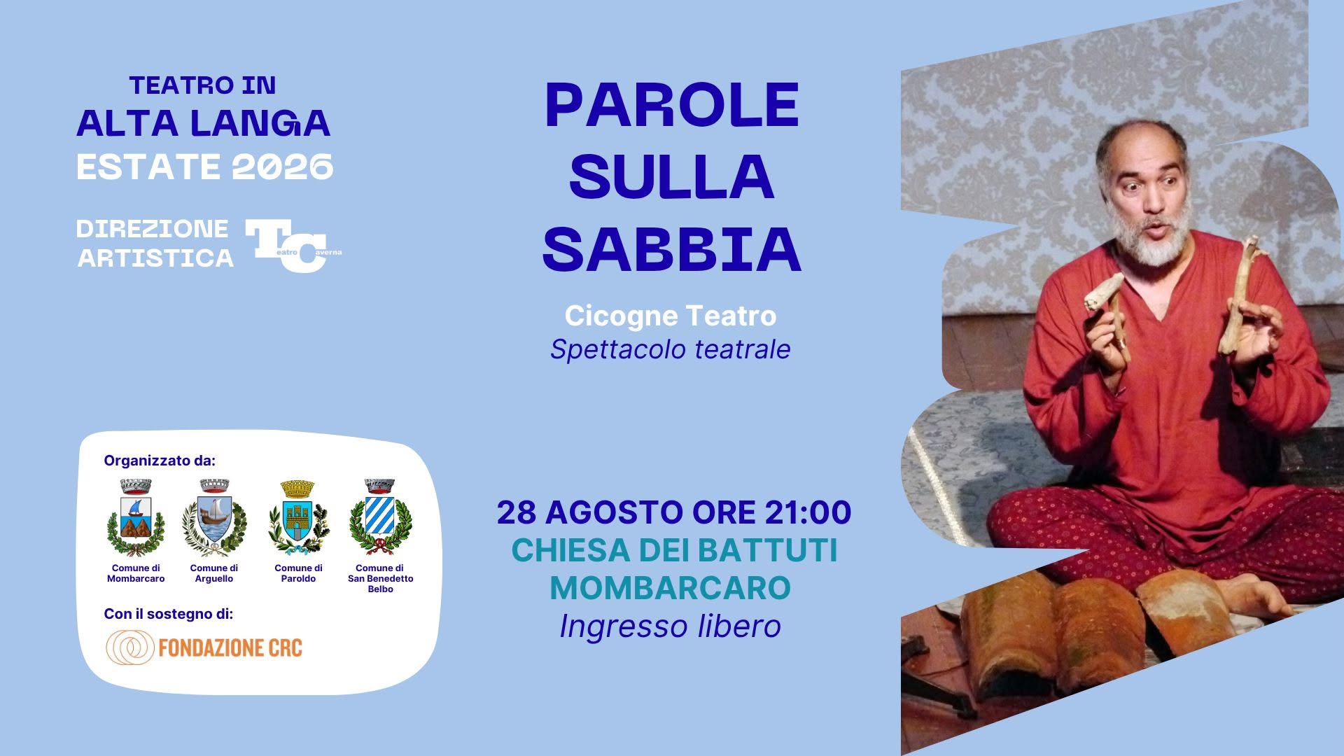 Evento Parole sulla sabbia Locandina Parole sulla sabbia - venerdì 28 agosto ore 21:00 - 23:00