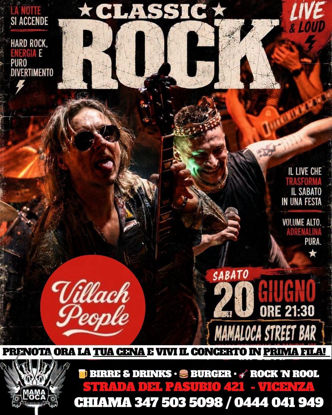 Evento 20/6 – Villach People – Hard Rock Tribute Live – Mamaloca Street Bar – Vicenza Locandina 20/6 – Villach People – Hard Rock Tribute Live – Mamaloca Street Bar – Vicenza - sabato 20 giugno ore 21:00 - 23:00