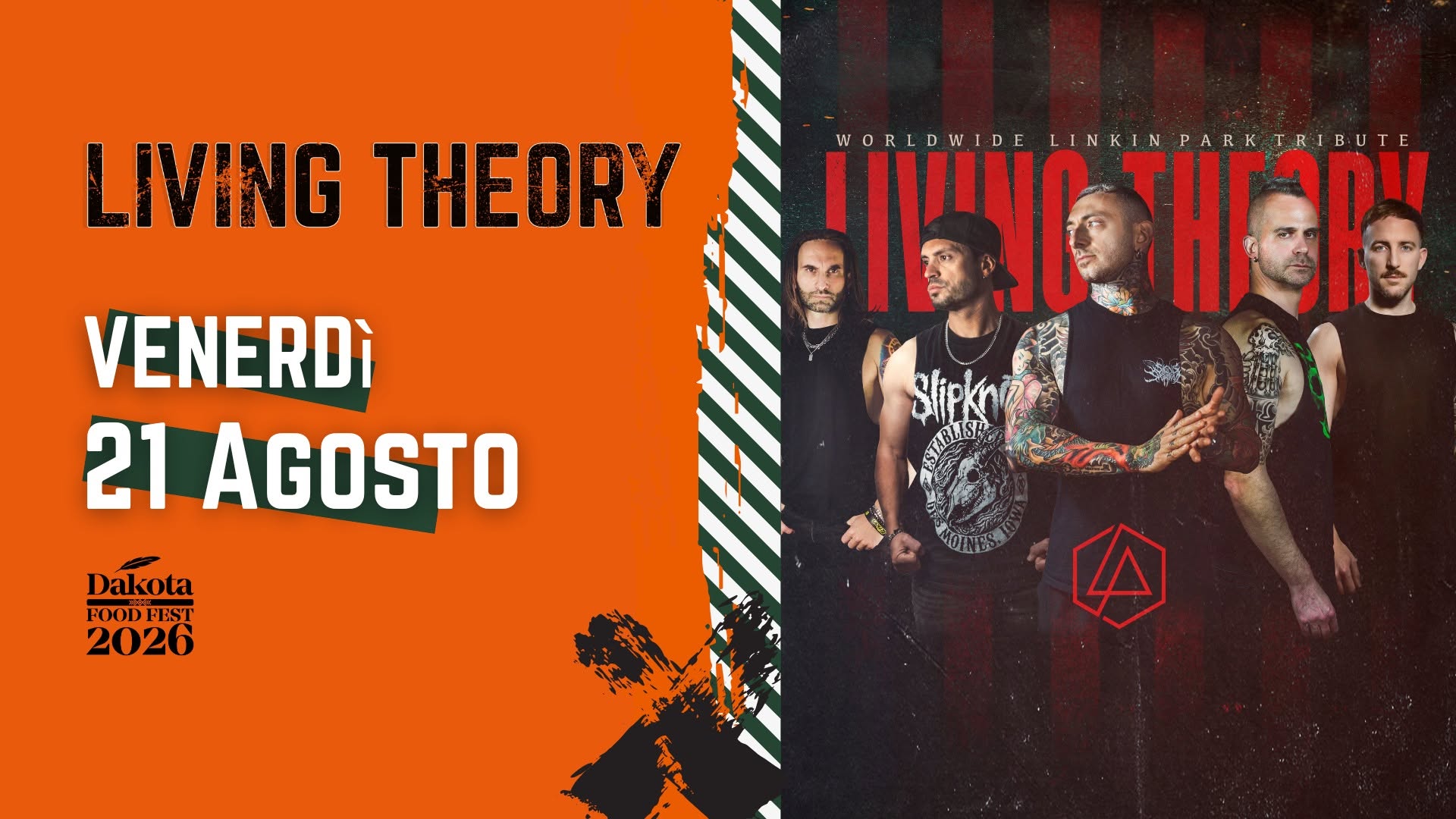 Evento LIVING THEORY – Worldwide Linkin Park tribute Dakota Pub @Vigonza (PD) Locandina LIVING THEORY – Worldwide Linkin Park tribute Dakota Pub @Vigonza (PD) - venerdì 21 agosto ore 22:00 - 00:00