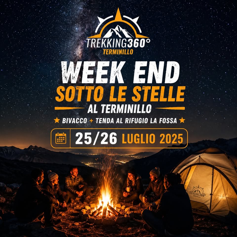 Evento Week – end sotto le stelle al Terminillo – Bivacco tenda al Rifugio La Fossa Locandina Week – end sotto le stelle al Terminillo – Bivacco tenda al Rifugio La Fossa - da sabato 25 luglio - domenica 26 luglio 2026 ore 10:00 ore 17:00