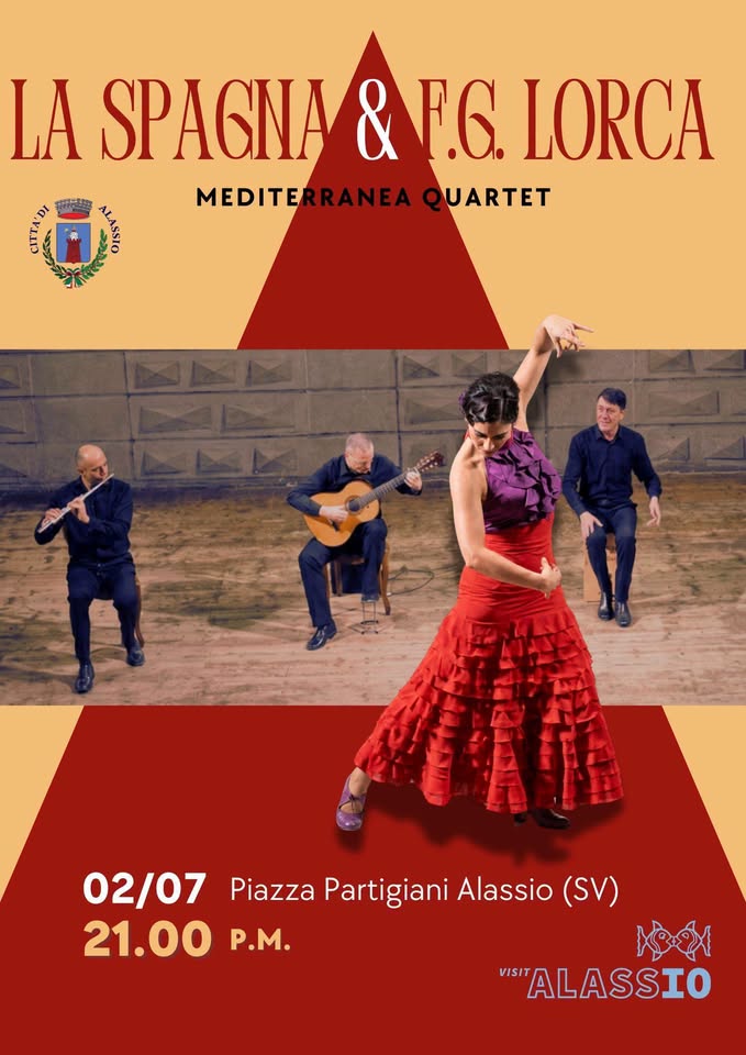 Evento Alassio sotto le Stelle – “Mediterranea Quartet. La Spagna e il Flamenco” Locandina Alassio sotto le Stelle – “Mediterranea Quartet. La Spagna e il Flamenco” - giovedì 2 luglio ore 21:00 - 23:30