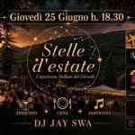 Ai Cadelach STELLE D’ESTATE Giovedì 25 Giugno H. 18.30 L’apericena stellato. Dj JAY SWA Ai Cadelach STELLE D'ESTATE Giovedì 25 Giugno H. 18.30 L'apericena stellato. Dj JAY SWA