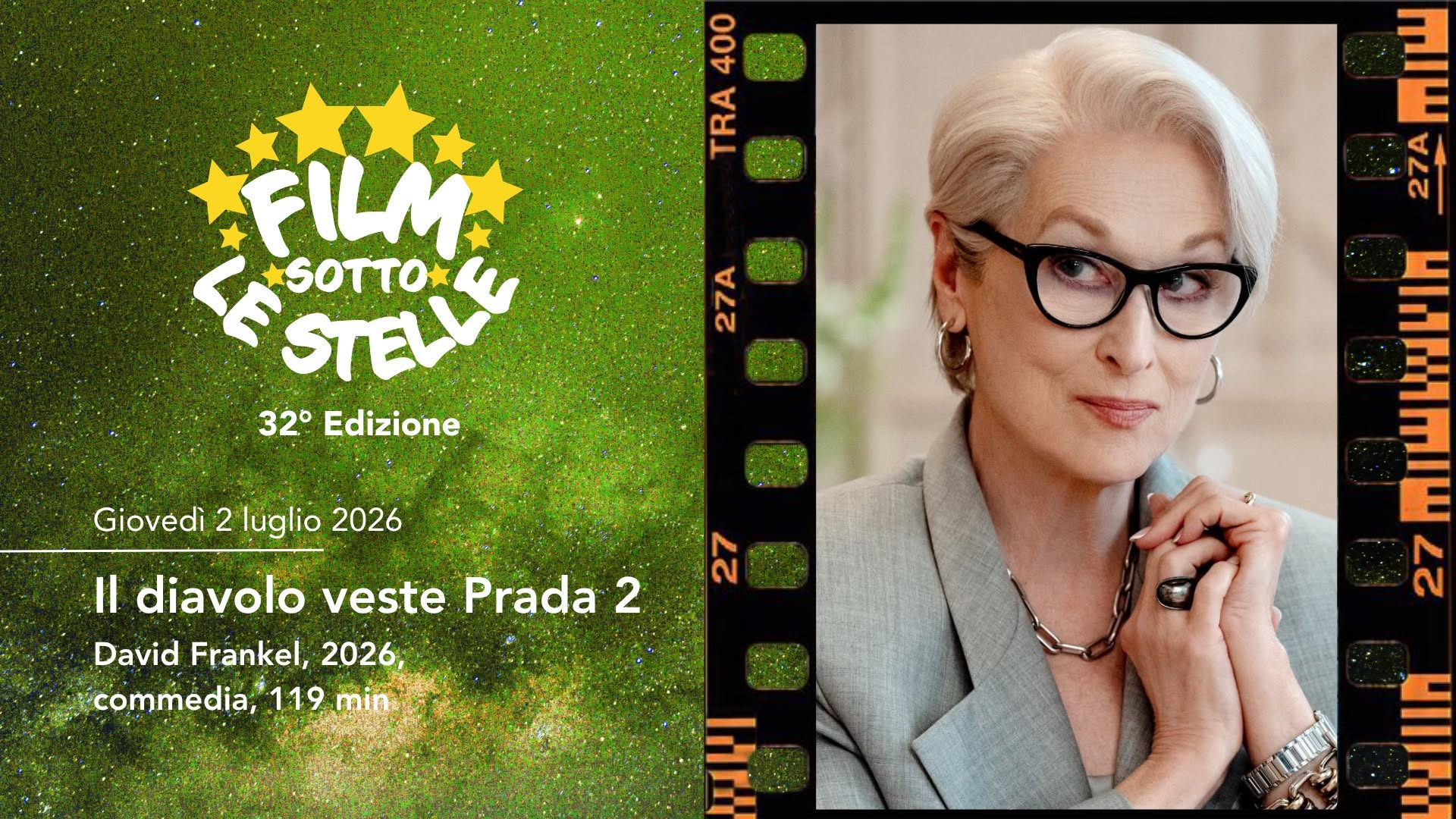 Evento Il diavolo veste Prada 2 – Film sotto le stelle 2026 Locandina Il diavolo veste Prada 2 – Film sotto le stelle 2026 - giovedì 2 luglio ore 21:30 - 23:30