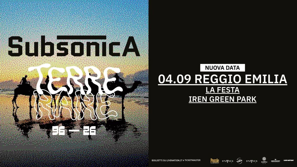 Evento Subsonica – La Festa – Reggio Emilia Locandina Subsonica – La Festa – Reggio Emilia - mercoledì 9 settembre ore 21:00 - 23:00