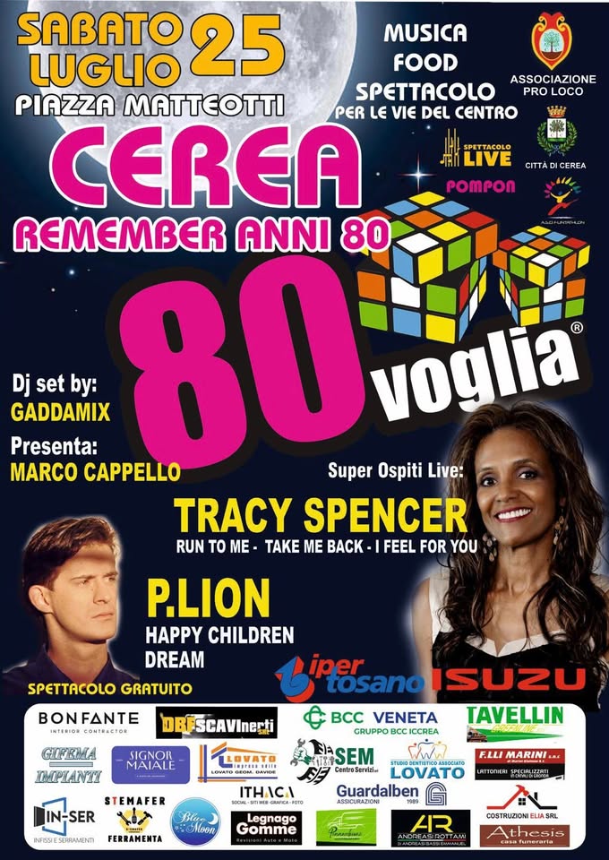 Evento 80 Voglia Summer Party – Remember Anni 80, Cerea (VR) Locandina 80 Voglia Summer Party – Remember Anni 80, Cerea (VR) - sabato 25 luglio ore 20:00 - 22:00