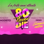 Immagine evento 80s Never Die La Festa anni ’80 Desio (MB) – Parco Tittoni a Desio Potrebbe essere un contenuto grafico raffigurante il seguente testo "Lafertaannicttanta ottanta festa anmi VENERDI PARCO ΠΟΝΙ 28AGOSTO 28 AGOSTO Never 80 S DESIO DALLEH.21.00 DALL 1.21.00 DIE Sumomer edition"