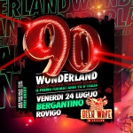 Immagine evento 90 WONDERLAND Beer Wave – Bergantino (Ro) Laser Tour – Ingresso Gratuito Potrebbe essere un'illustrazione raffigurante testo