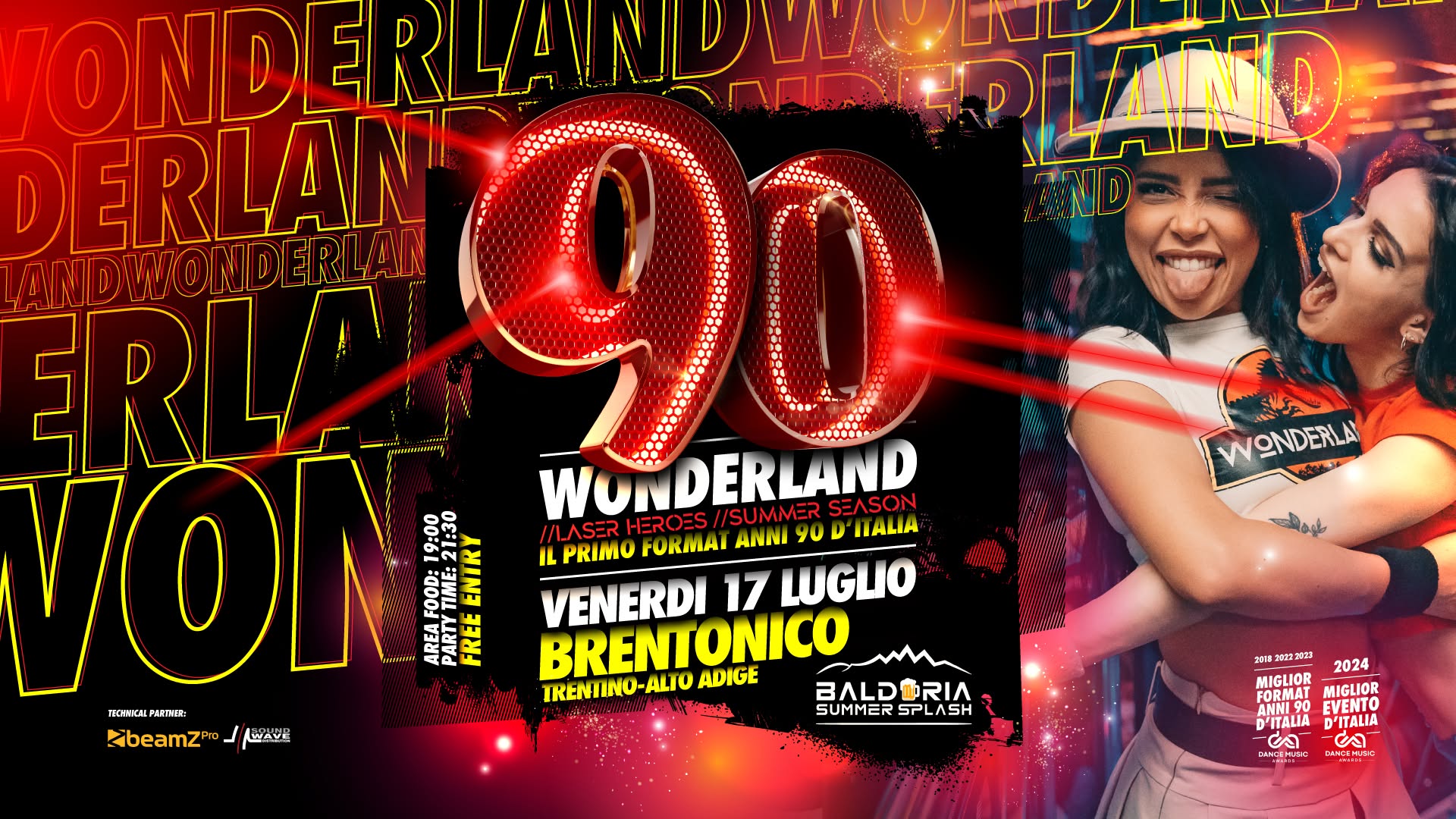 Evento 90 WONDERLANDr Brentonico (Tn) Baldoria Summer Splash – Ingresso Gratuito Locandina 90 WONDERLANDr Brentonico (Tn) Baldoria Summer Splash – Ingresso Gratuito - venerdì 17 luglio ore 21:00 - 01:00