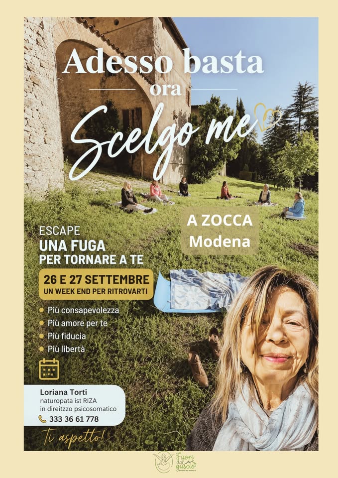 Evento Adesso Basta! Ora Scelgo Me – Week End Esperienziale Locandina Adesso Basta! Ora Scelgo Me – Week End Esperienziale - da venerdì 27 novembre - domenica 29 novembre 2026 ore 21:00 ore 13:00