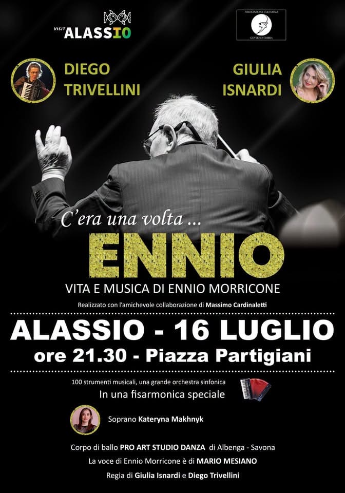 Evento Alassio sotto le Stelle – “C’era una volta…Ennio” Locandina Alassio sotto le Stelle – “C’era una volta…Ennio” - giovedì 16 luglio ore 21:30 - 23:30