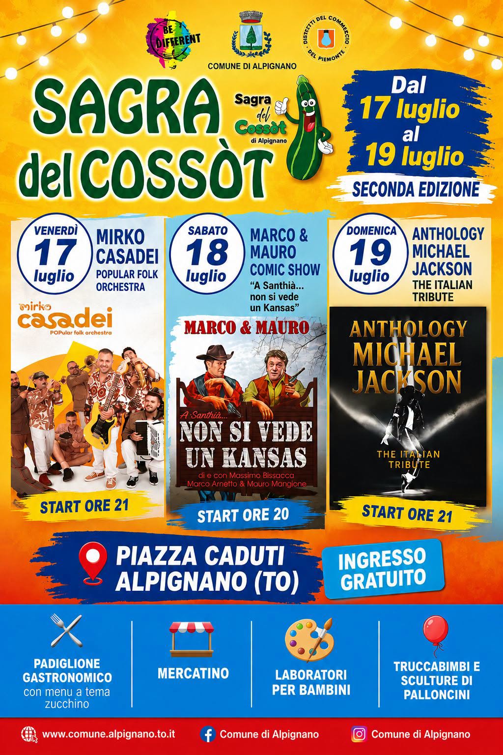Evento ALPIGNANO (TO) 2º sagra del Cossot Locandina ALPIGNANO (TO) 2º sagra del Cossot - da venerdì 17 luglio - domenica 19 luglio 2026 ore 18:00 ore 23:00