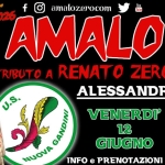 AMALO / Renato Zero tribute @ U.S. GANDINI – Alessandria Potrebbe essere un'immagine raffigurante il seguente testo "U.S. summer tour2026 AMALO f amalozero.com YCE Tube TRIBUTO A RENATO ZERO ALESSANDRIA CARNI VENERDI' 12 NUOVA GIUGNO INFO e PRENOTAZIONI > 371 742 8378"