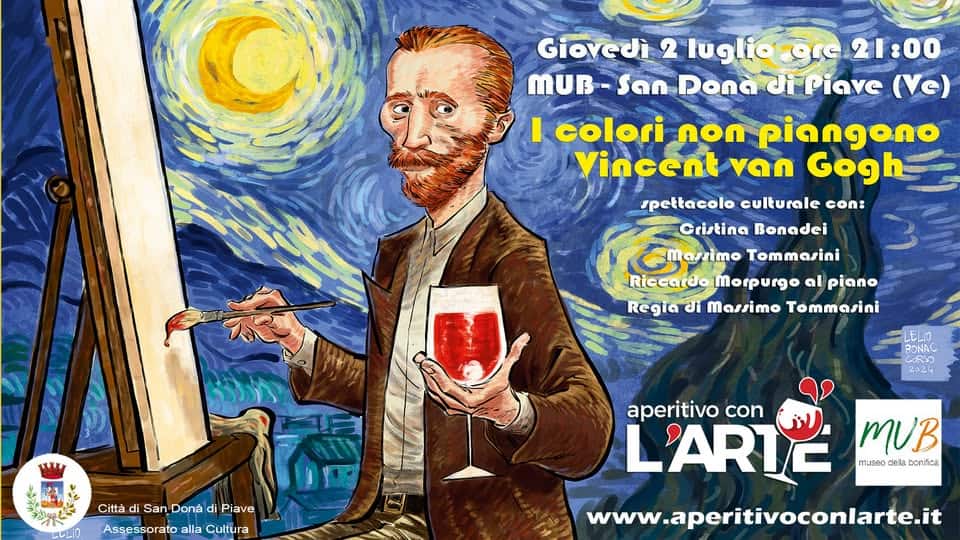 Evento Aperitivo con l’Arte – I colori non piangono – Vincent van Gogh Locandina Aperitivo con l’Arte – I colori non piangono – Vincent van Gogh - giovedì 2 luglio ore 21:00 - 22:30