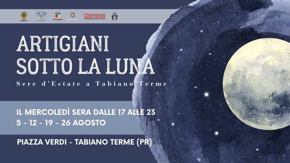 Evento Artigiani sotto la Luna Locandina Artigiani sotto la Luna - da mercoledì 5 agosto - mercoledì 26 agosto 2026 ore 17:00 ore 23:00
