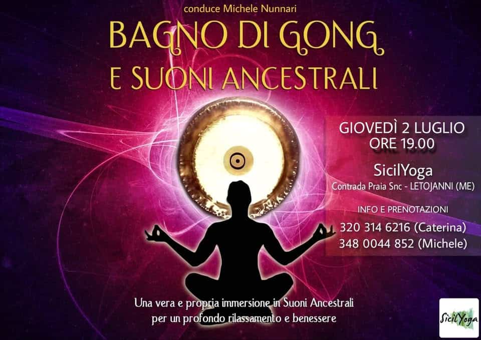 Evento BAGNO DI GONG e Suoni Ancestrali a Letojanni (ME) Locandina BAGNO DI GONG e Suoni Ancestrali a Letojanni (ME) - giovedì 2 luglio ore 19:00 - 21:00