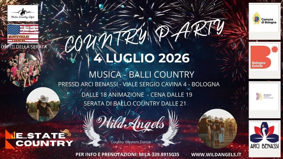 Evento BolognaCountry@Country Party all’Arci Benassi Locandina BolognaCountry@Country Party all’Arci Benassi - sabato 4 luglio ore 18:00 - 20:00