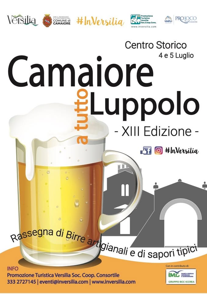Evento Camaiore a Tutto Luppolo – XIII Edizione Locandina Camaiore a Tutto Luppolo – XIII Edizione - sabato 4 luglio ore 13:00 - 15:00
