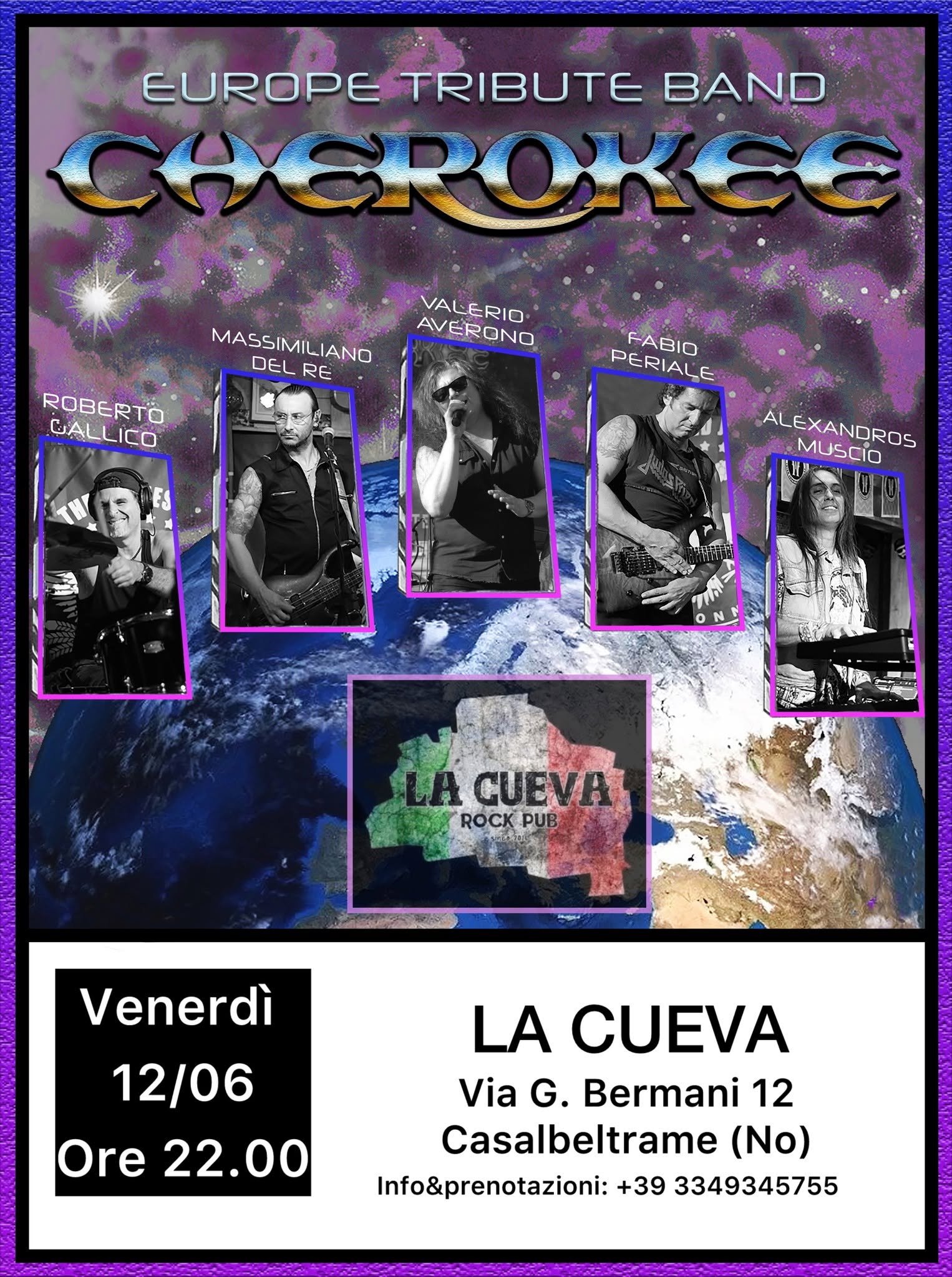 Evento Cherokee live@ “LA CUEVA” Locandina Cherokee live@ “LA CUEVA” - venerdì 12 giugno ore 22:00 - 00:00