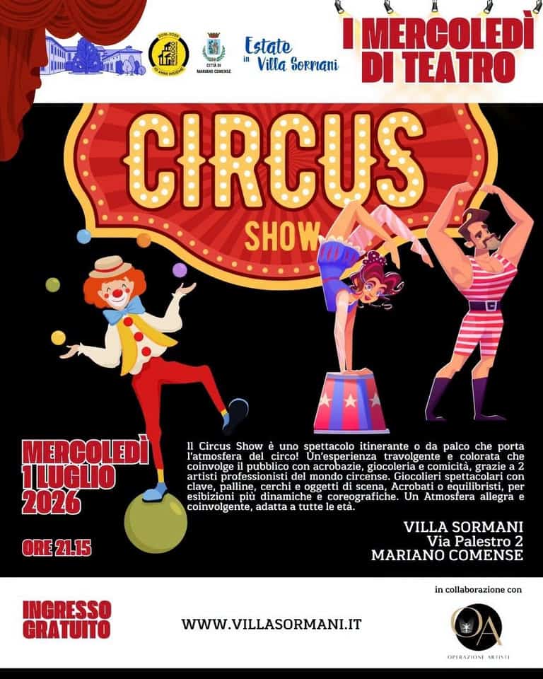 Evento Circus Show Locandina Circus Show - mercoledì 1 luglio ore 21:15 - 23:15