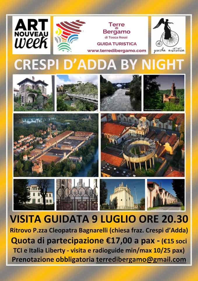 Evento Crespi D’adda Per Art Nouveau Week – Isola Locandina Crespi D’adda Per Art Nouveau Week – Isola - giovedì 9 luglio ore 20:30 - 22:30