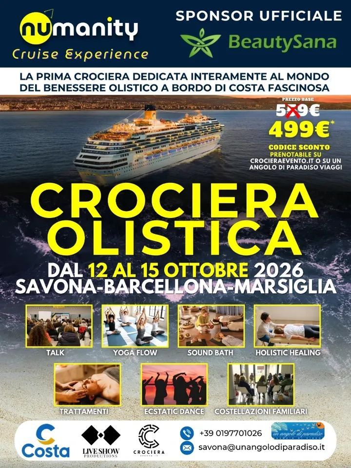 Evento Crociera Olistica 2026 Locandina Crociera Olistica 2026 - lunedì 12 ottobre ore 09:00 - 11:00